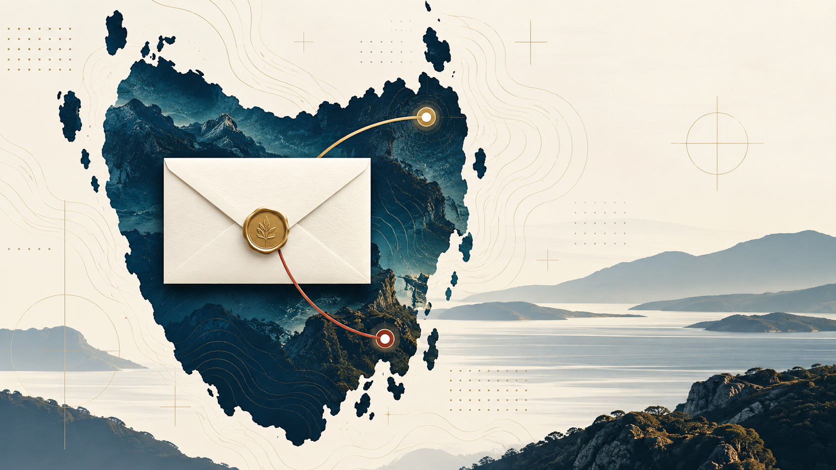 Original editorial cover with a Tasmania silhouette, invitation envelope and two nomination pathways
